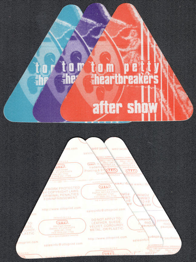 ##MUSICBP1081 - Set of 3 Tom Petty and the Heartbreakers OTTO Cloth Aftershow Passes from the 2005 Hell Of It Tour