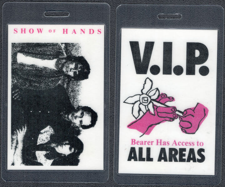 ##MUSICBP1693 - Rare Show of Hands OTTO Laminated VIP Pass from the 1988 Tour