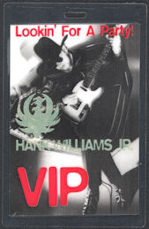 ##MUSICBP0962 - Oversized Hank Williams Jr. OTTO Laminated Backstage Stage Pass from the Lookin' For A Party! Tour 2000