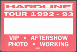 ##MUSICBP1528 - Hardline OTTO Cloth VIP Working Photo Pass from the 1992-93 Total Eclipse Tour