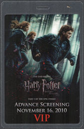 ##MUSICBP1391 - 2010 Harry Potter and the Deathly Hallows Part 1 OTTO Laminated Advance Screening Pass