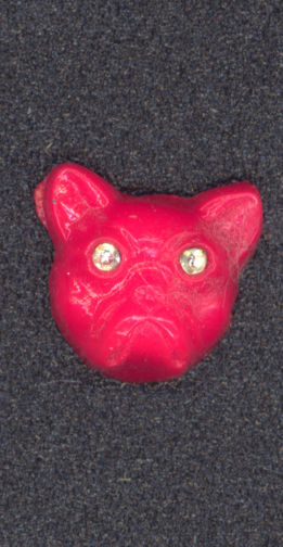 #BEADS0552 - 12mm Eerie Orange Dog Head with Rhinestone Eyes - Halloween Spooky - As low as $1.20