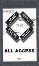 ##MUSICBP1980  - Heart and Kansas OTTO Laminated All Access Pass from the 1983 Tour