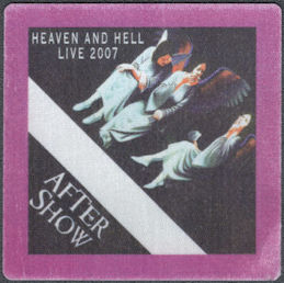 ##MUSICBP1530 - Heaven and Hell (Black Sabbath) OTTO Cloth After Show Cloth Pass from the 2007 Heaven and Hell Tour