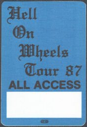 ##MUSICBP1531 - Super Rare 1987 Hell on Wheels Tour OTTO Cloth All Access Pass - Helloween, Grim Reaper, Armored Saint