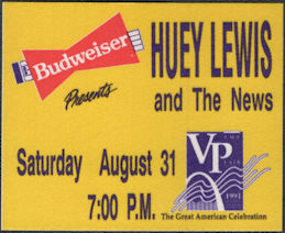 ##MUSICBP0898 - Huey Lewis and The News OTTO Cloth Backstage Pass from the Budweiser VP Fair
