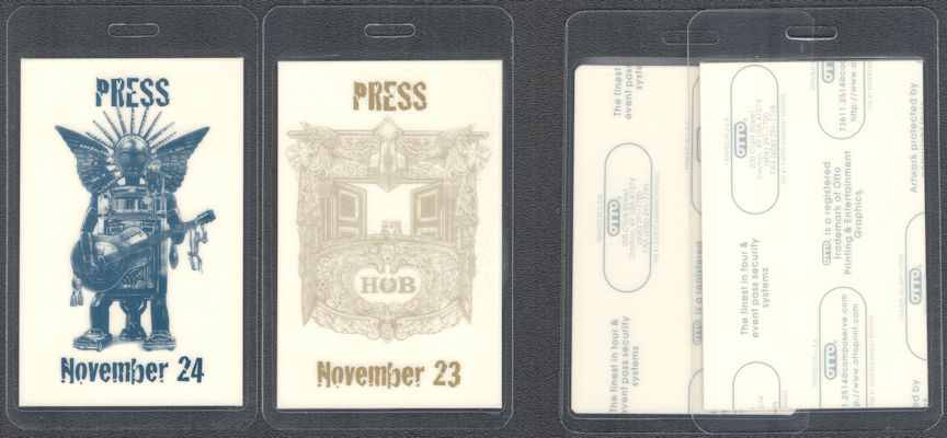 ##MUSICBP1387 - Pair of House of Blues OTTO Laminated Press Passes from 1996 Chicago Grand Opening and John Belushi Tribute