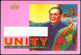##MUSICBP2058 - Unity The Great Hong Kong Hangover Party OTTO Cloth Backstage Pass - Boy George