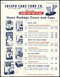 #CH678.5  - Group of 12 Crispo Cake Cone Salesman Sheets with Hopalong Cassidy