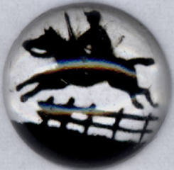 #BEADS0266 - Reverse Painted Intaglio with Equestrian Scene