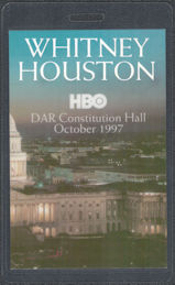 ##MUSICBP1921  - Whitney Houston Perri Laminated All Access Backstage Pass from the 1997 Concert at Constitution Hall