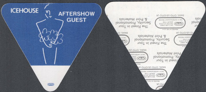 ##MUSICBP1893  - Triangular Icehouse Man Of Colours Concert Tour 1987 OTTO After Show Backstage Pass