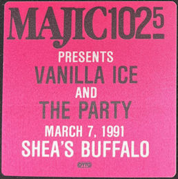 ##MUSICBP1764 - Vanilla Ice OTTO Cloth Backstage Pass from the 1991 Extremely Live Tour - Shea's Buffalo