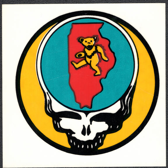 ##MUSICGD2002 - Grateful Dead Tour Sticker/Decal - Bear Walking Through Illinois