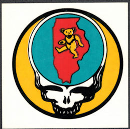 ##MUSICGD2002 - Grateful Dead Tour Sticker/Decal - Bear Walking Through Illinois