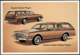 #BGTransport533 - 1989 Chevrolet Dealer Postcard - Impala and Caprice Station Wagons