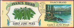 #ZLCA073 - Isaacs Early June Peas Can Label
