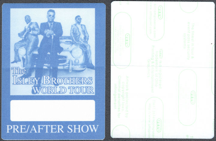 ##MUSICBP1536 - The Isley Brothers OTTO Cloth Pre/After Show Pass from the 1996 Mission to Please Tour