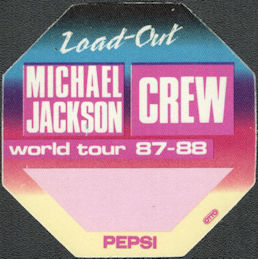 ##MUSICBP1765 - Michael Jackson OTTO Cloth Crew Pass from the 1987-88 Pepsi Tour