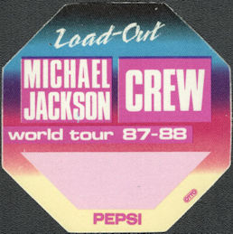 ##MUSICBP1765 - Michael Jackson OTTO Cloth Crew Pass from the 1987-88 Bad Tour