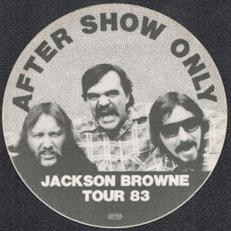 ##MUSICBP1276  - 1983 Round  Jackson Browne OTTO Backstage Pass for Tour 83