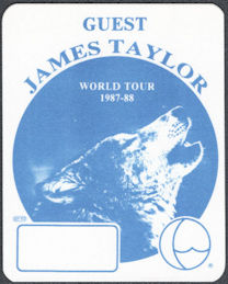 ##MUSICBP1539 - James Taylor OTTO Cloth Guest Pass from the 1987-88 World Tour