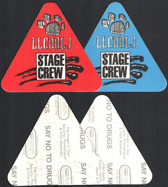 ##MUSICBP0725  - Pair of LL Cool J OTTO Cloth Stage/Crew Backstage Passes from the 1989/90 Nitro World Tour