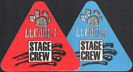 ##MUSICBP0725  - Pair of LL Cool J OTTO Cloth Stage/Crew Backstage Passes from the 1989/90 Nitro World Tour