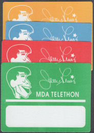 ##MUSICBP1388 - Set of 4 Jerry Lewis OTTO Cloth Backstages Passes from the 1990 MDA Telethon