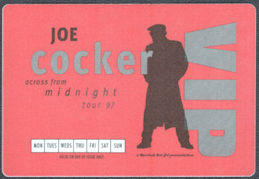 ##MUSICBP1543 - Joe Cocker OTTO Cloth VIP pass from the 1997 Across From Midnight Tour