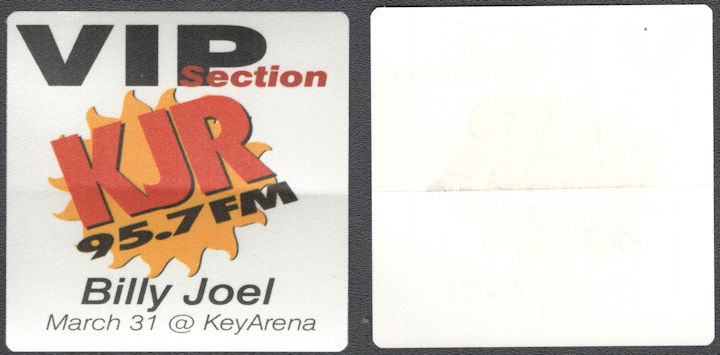 ##MUSICBP1443 - Billy Joel Cloth OTTO Radio Pass From the 1999 Show as Key Arena