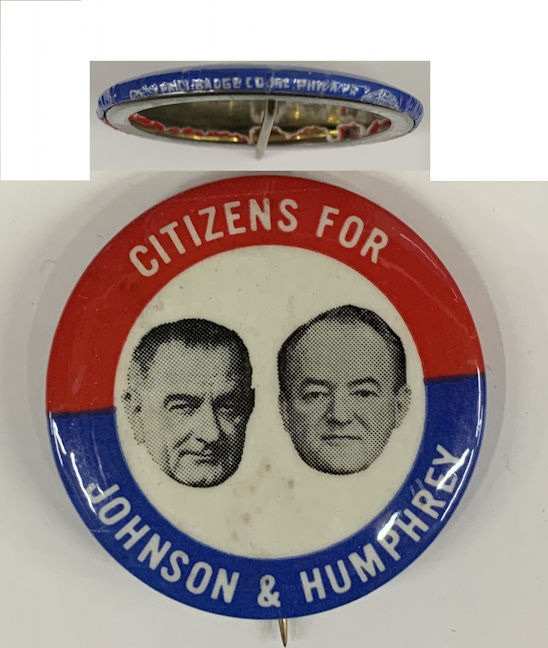 #PL419.042 - 1964 Citizens for Johnson & Humphrey Pinback