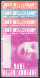 ##MUSICBP1288 - 4 Different John Mellencamp OTTO Cloth Support/After Show Backstage Passes from the 1996 "Mr. Happy Go Lucky" Tour