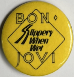 ##MUSICBQ0201 - 1986 Bon Jovi Pinback Button from "Button-Up"