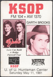 ##MUSICBP1405  - The Judds Cloth OTTO Radio Pass from the 1991 Love Can Build a Bridge Farewell Tour - Naomi Judd, Garth Brooks