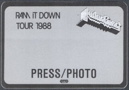 ##MUSICBP1548 - Judas Priest OTTO Cloth Press/Photo Pass from the 1988 Ram it Down Tour