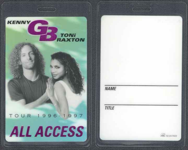 ##MUSICBP1909  - Kenny G/Toni Braxton All Access Laminated PERRi Backstage Pass from the 1996/97 Tour