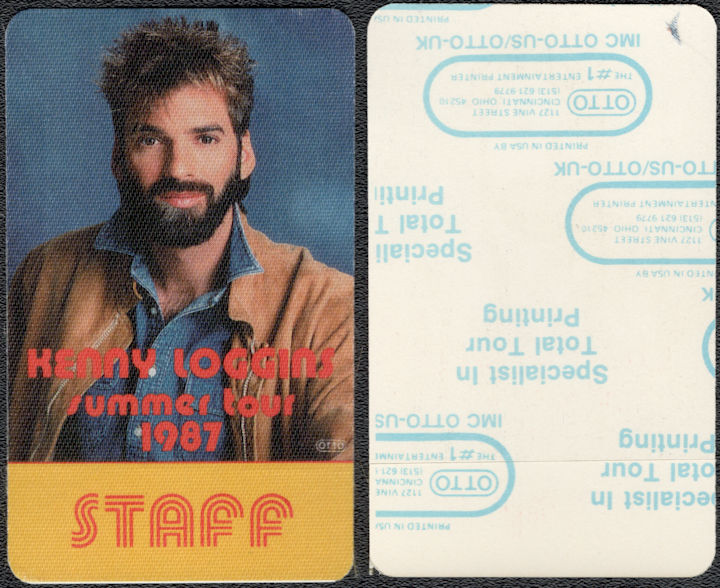 ##MUSICBP1850 - Kenny Loggins OTTO Cloth Staff Pass from the 1987 Summer Tour