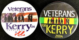 #PL444 - Pair of  Very Large Veterans for Kerry Pinbacks