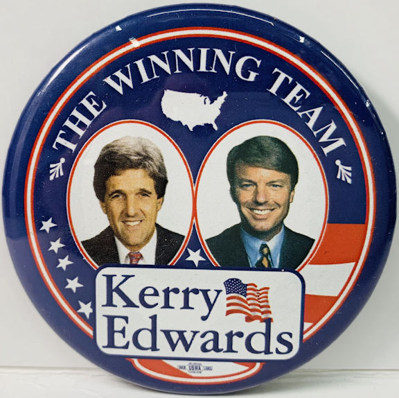 #PL363 - Kerry Edwards The Winning Team Jugate Pinback from the 2004 Election