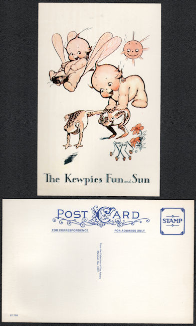 #UPaper224 - Licensed Kewpie Postcard Featuring "The Kewpies Fun and Sun"