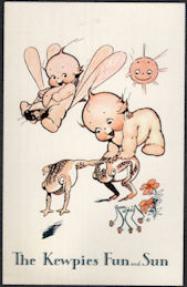 #UPaper224 - Licensed Kewpie Postcard Featuring "The Kewpies Fun and Sun"