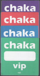 ##MUSICBP2157 - Set of 4 Chaka Khan OTTO Cloth VIP Pass from the 1993 Woman I Am Tour