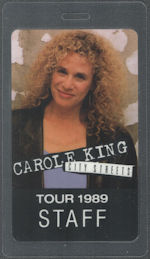 ##MUSICBP2108 - Carole King OTTO Laminated Staff Pass from the 1989 City Streets Tour