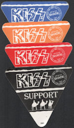 ##MUSICBP0977 - Group of 4 Different KISS OTTO Cloth Support Passes from the 1989 Hot in the Shade Tour
