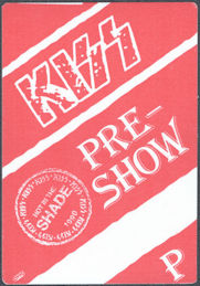 ##MUSICBP1578 - KISS OTTO Cloth Pre-Show Pass from the 1990 Hot in the Shade Tour