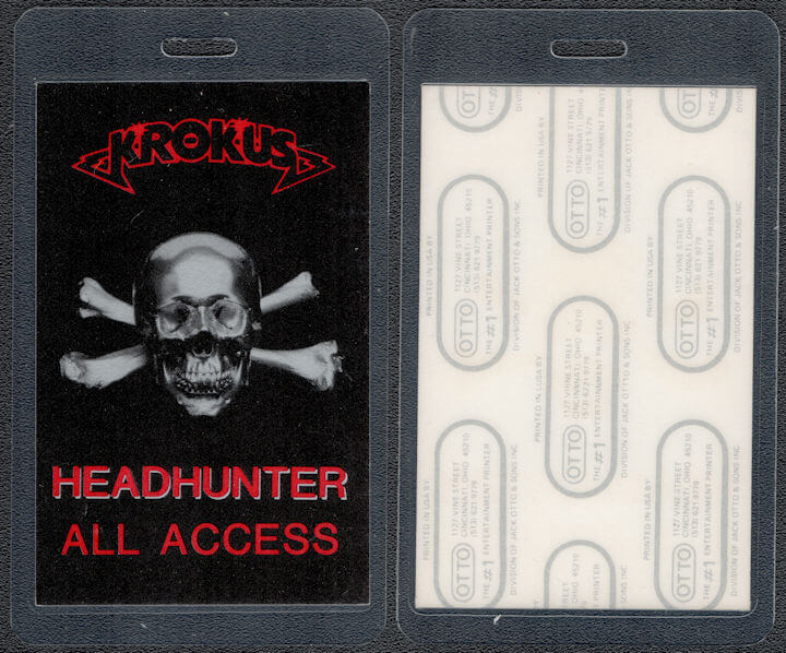 ##MUSICBP0417  - 1983 Krokus Laminated Backstage Pass from the Headhunter World Tour