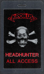 ##MUSICBP0417  - 1983 Krokus Laminated Backstage Pass from the Headhunter World Tour