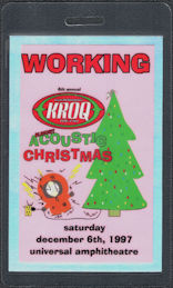 ##MUSICBP1149 - Rare KROQ Almost Acoustic Christmas OTTO Laminated Backstage Pass - David Bowie, Green Day, and More
