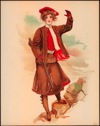 #MSPRINT169 - 1908 Victorian Print - Lady with a Rifle